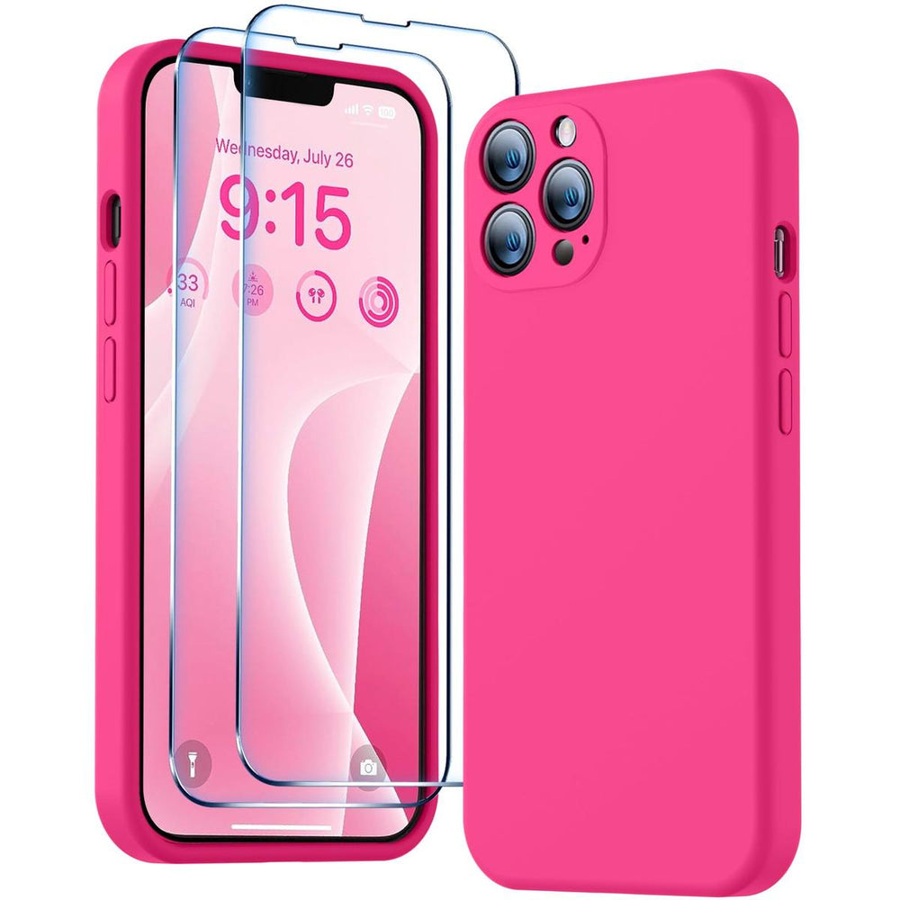 SilkShield Pink iPhone 13 Pro Max Case & Protector Set - DOKUTRONIX