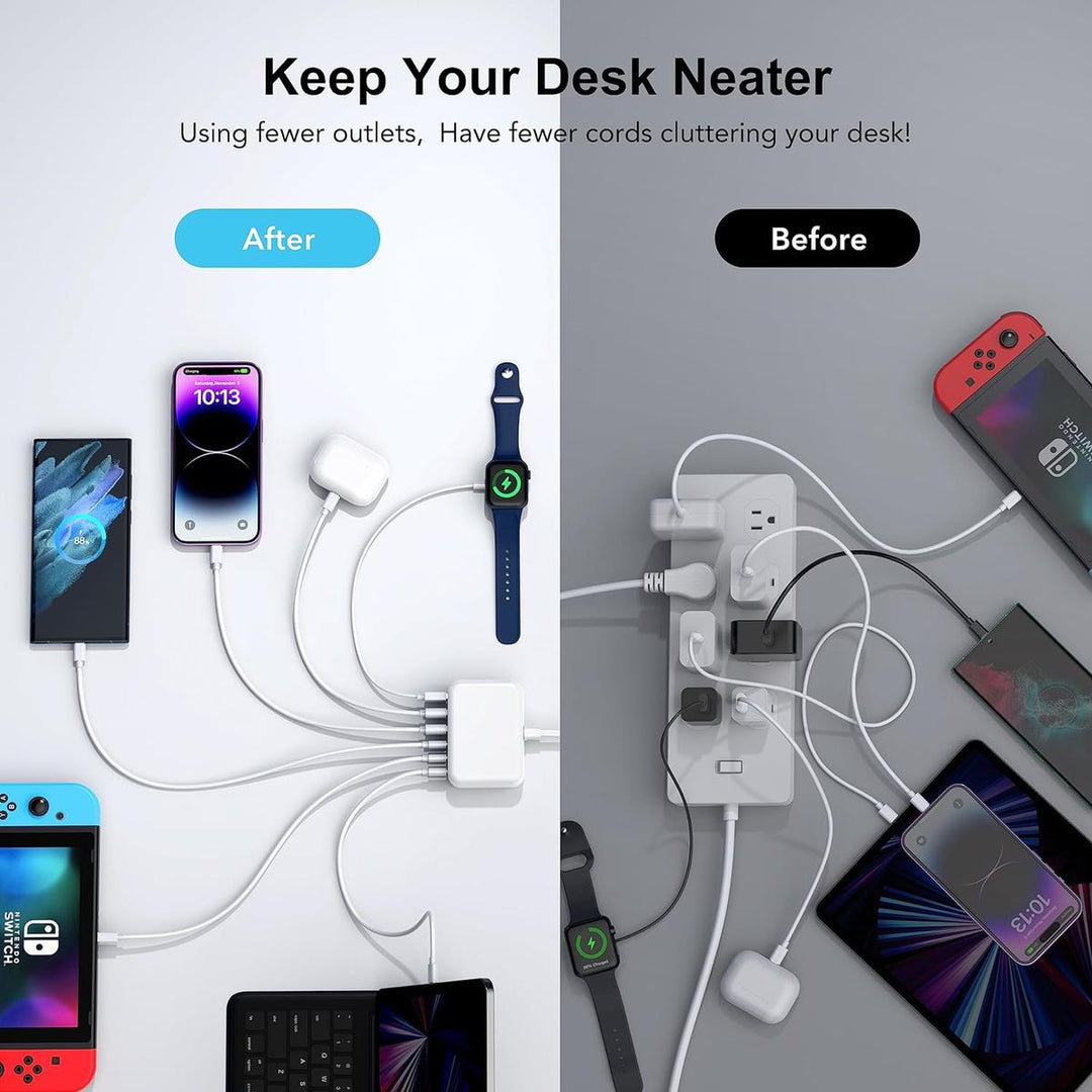 BREEKET USB-C Power Hub - White - DOKUTRONIX