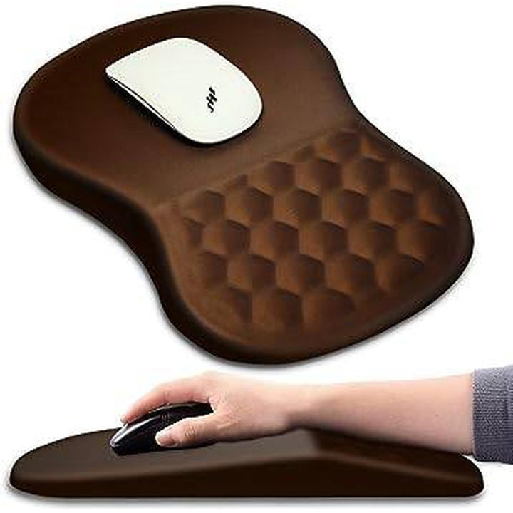 Brown ComfortGrip Mouse Pad with Wrist Support - DOKUTRONIX