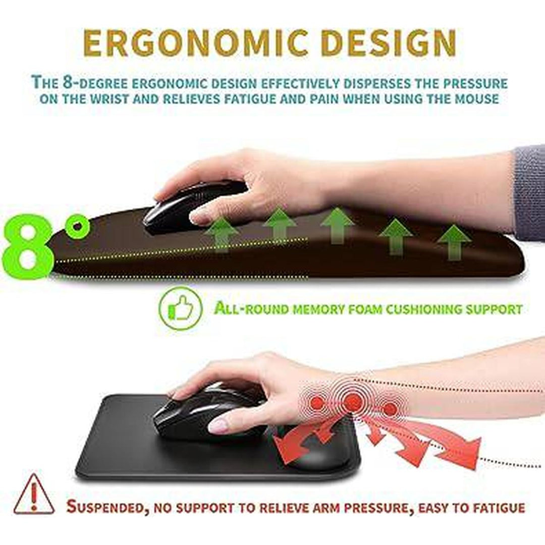 Brown ComfortGrip Mouse Pad with Wrist Support - DOKUTRONIX