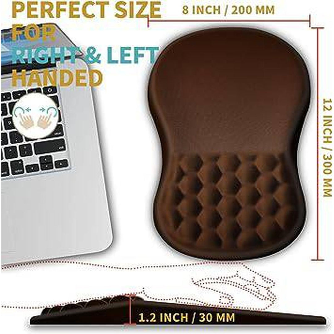 Brown ComfortGrip Mouse Pad with Wrist Support - DOKUTRONIX