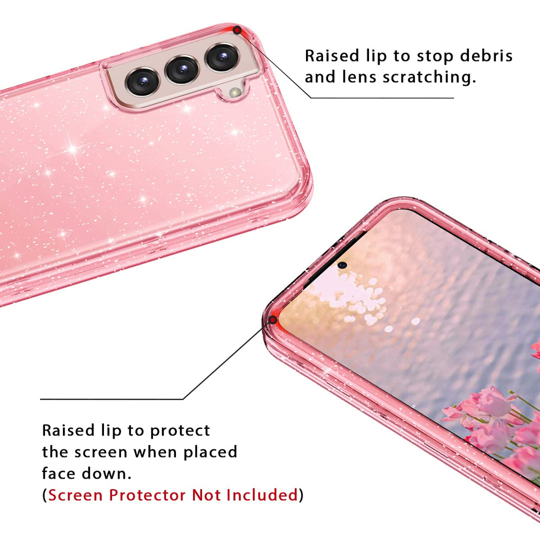 RoseGold Marble Galaxy S22 5G Heavy-Duty Case - DOKUTRONIX