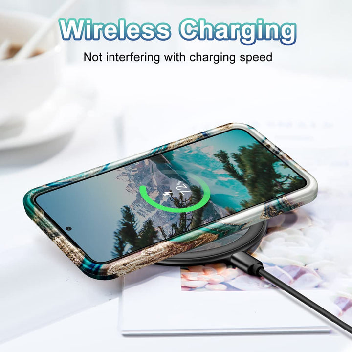 RoseGold Marble Galaxy S22 5G Heavy-Duty Case - DOKUTRONIX