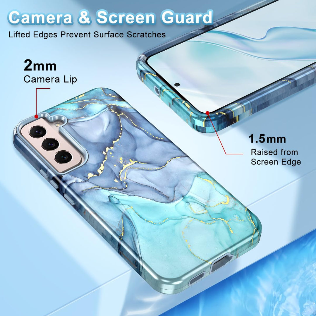 RoseGold Marble Galaxy S22 5G Heavy-Duty Case - DOKUTRONIX