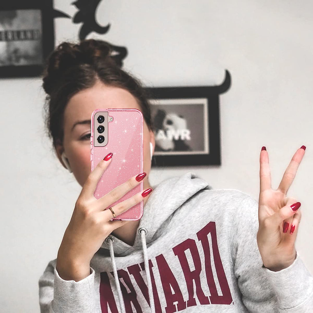 RoseGold Marble Galaxy S22 5G Heavy-Duty Case - DOKUTRONIX