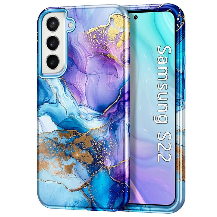 RoseGold Marble Galaxy S22 5G Heavy-Duty Case - DOKUTRONIX