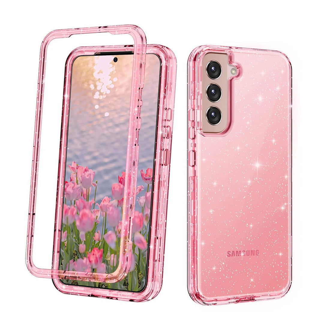 RoseGold Marble Galaxy S22 5G Heavy-Duty Case - DOKUTRONIX