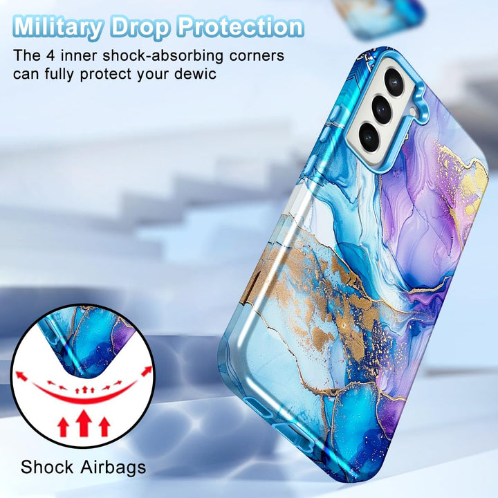 RoseGold Marble Galaxy S22 5G Heavy-Duty Case - DOKUTRONIX