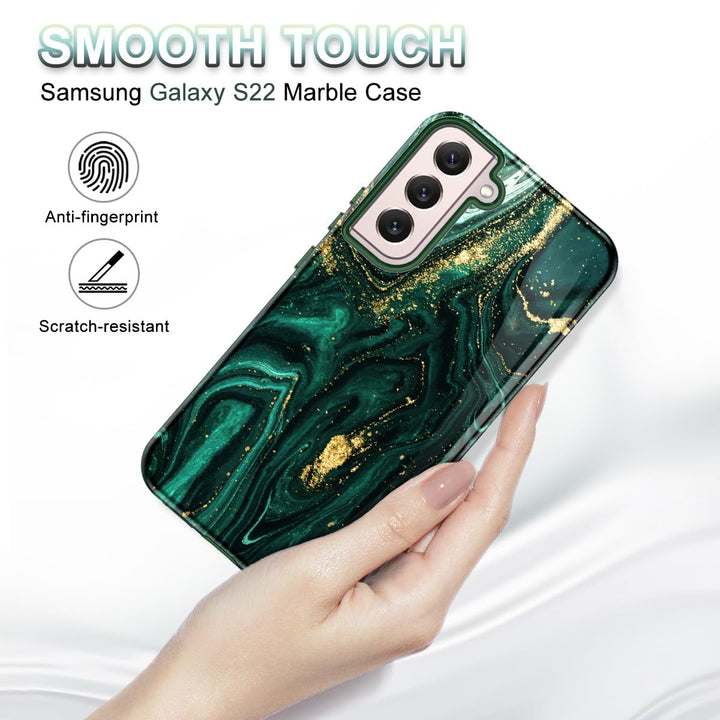 RoseGold Marble Galaxy S22 5G Heavy-Duty Case - DOKUTRONIX