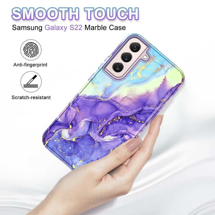 RoseGold Marble Galaxy S22 5G Heavy-Duty Case - DOKUTRONIX