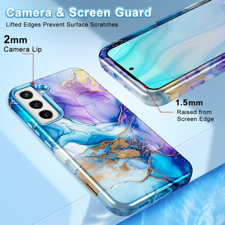 RoseGold Marble Galaxy S22 5G Heavy-Duty Case - DOKUTRONIX