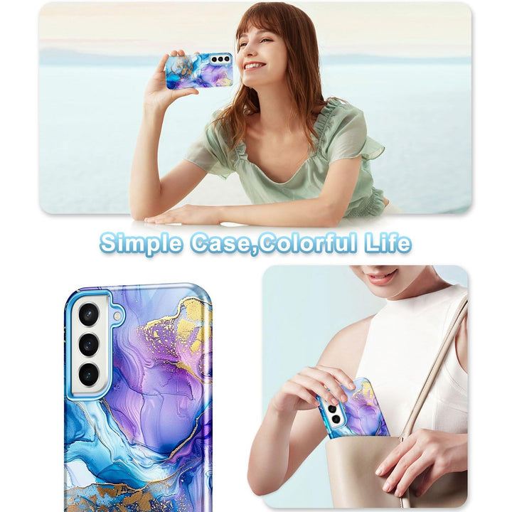 RoseGold Marble Galaxy S22 5G Heavy-Duty Case - DOKUTRONIX