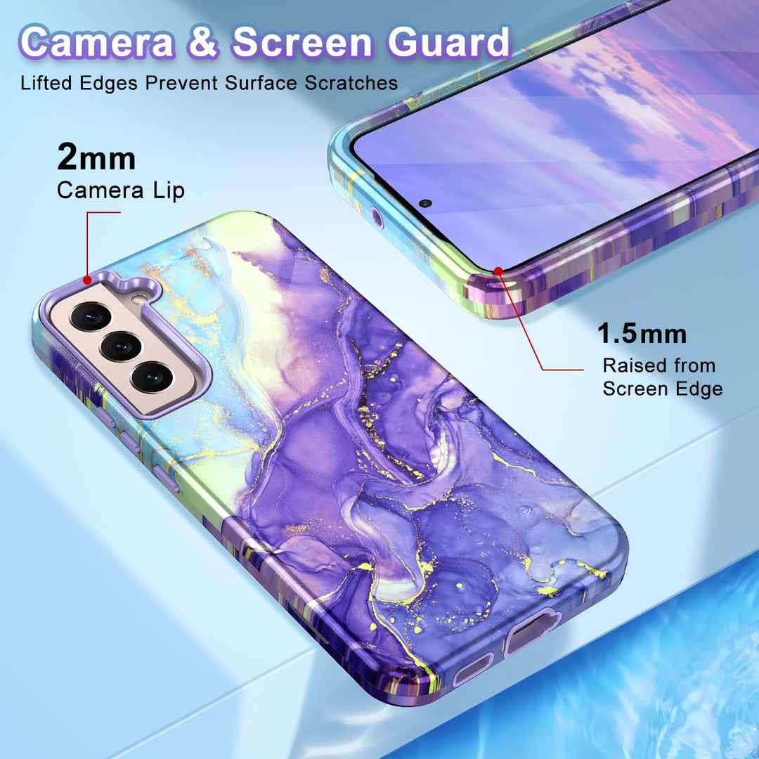 RoseGold Marble Galaxy S22 5G Heavy-Duty Case - DOKUTRONIX