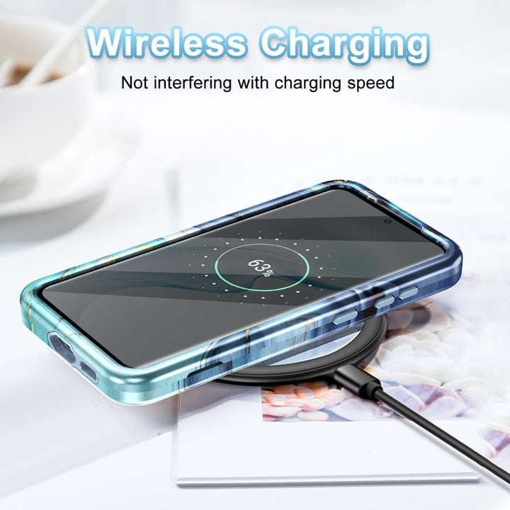 RoseGold Marble Galaxy S22 5G Heavy-Duty Case - DOKUTRONIX