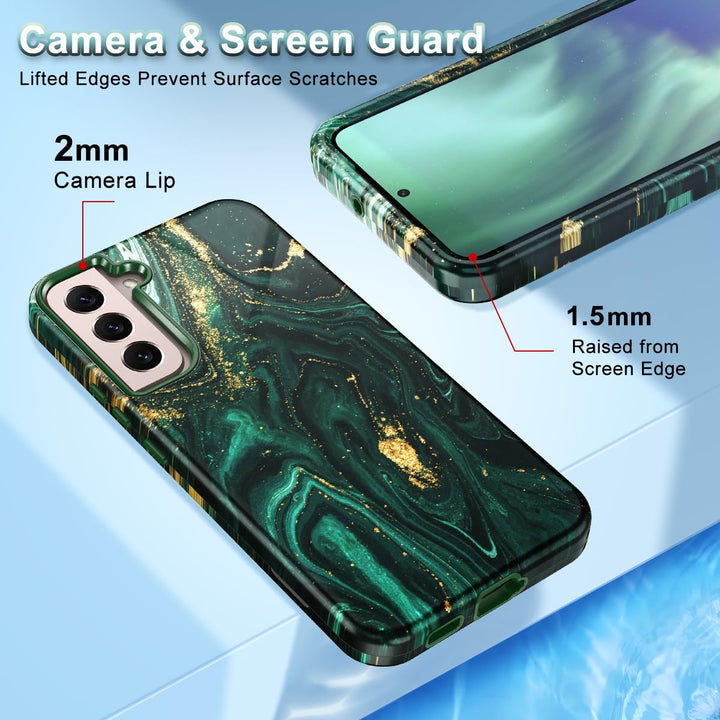 RoseGold Marble Galaxy S22 5G Heavy-Duty Case - DOKUTRONIX