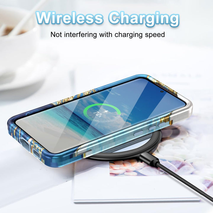 RoseGold Marble Galaxy S22 5G Heavy-Duty Case - DOKUTRONIX