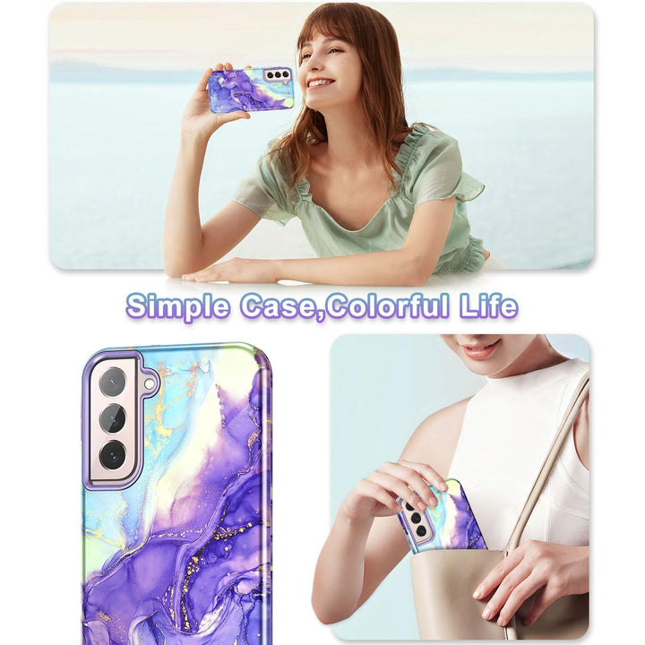 RoseGold Marble Galaxy S22 5G Heavy-Duty Case - DOKUTRONIX