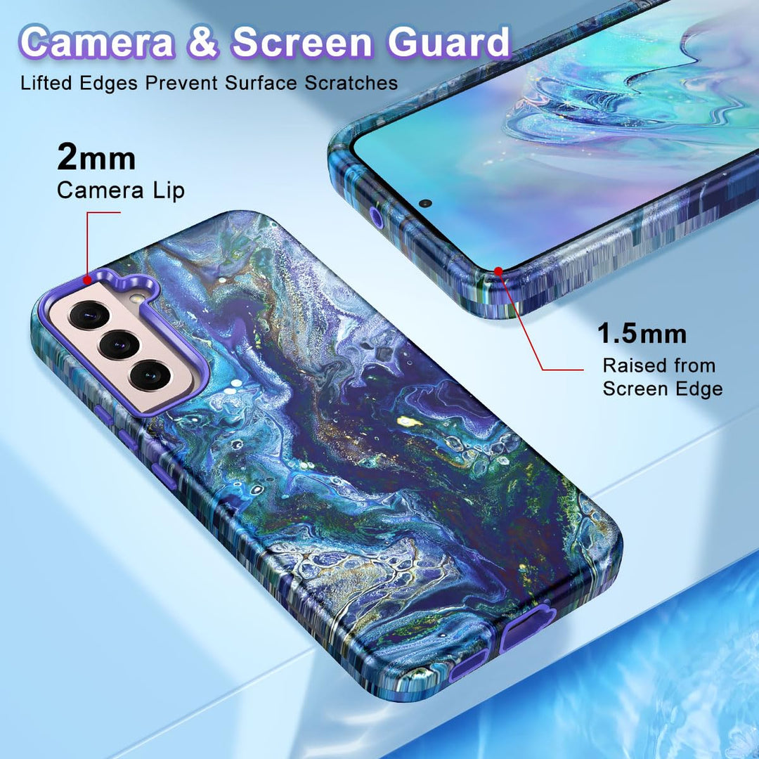 RoseGold Marble Galaxy S22 5G Heavy-Duty Case - DOKUTRONIX