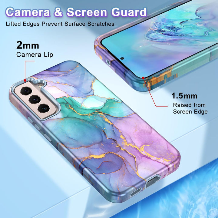 RoseGold Marble Galaxy S22 5G Heavy-Duty Case - DOKUTRONIX