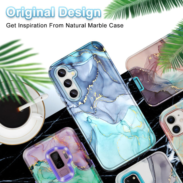 RoseGold Marble Galaxy S22 5G Heavy-Duty Case - DOKUTRONIX