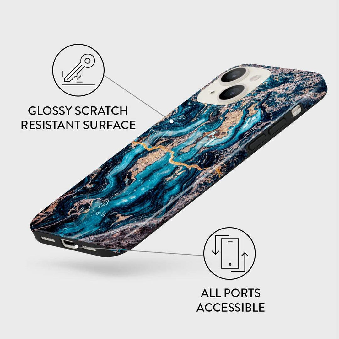 Turquoise Marble Hybrid Phone Case - DOKUTRONIX