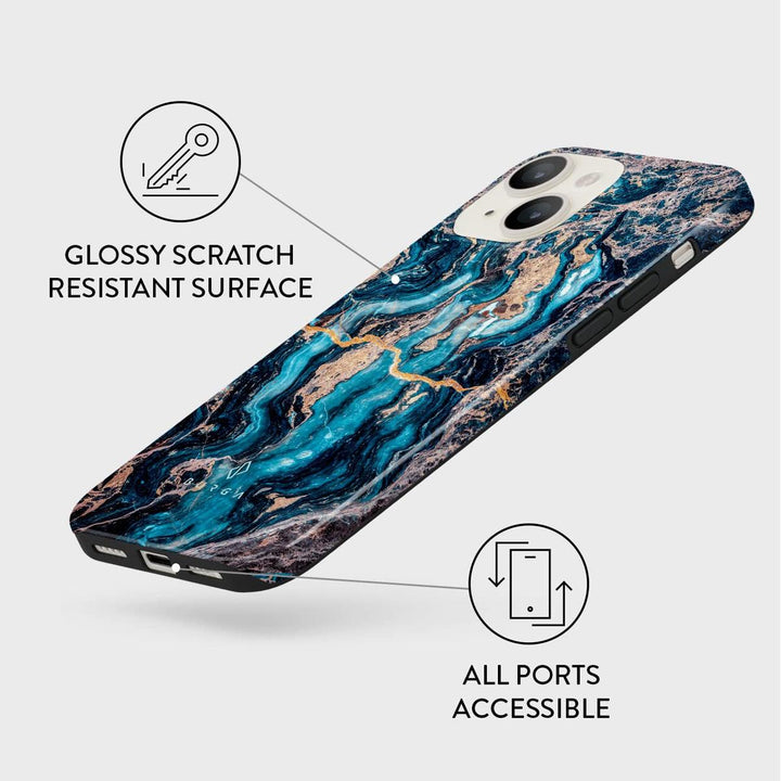 Turquoise Marble Hybrid Phone Case - DOKUTRONIX