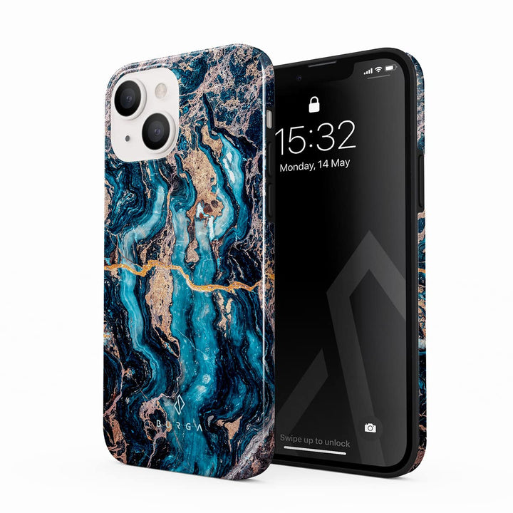 Turquoise Marble Hybrid Phone Case - DOKUTRONIX