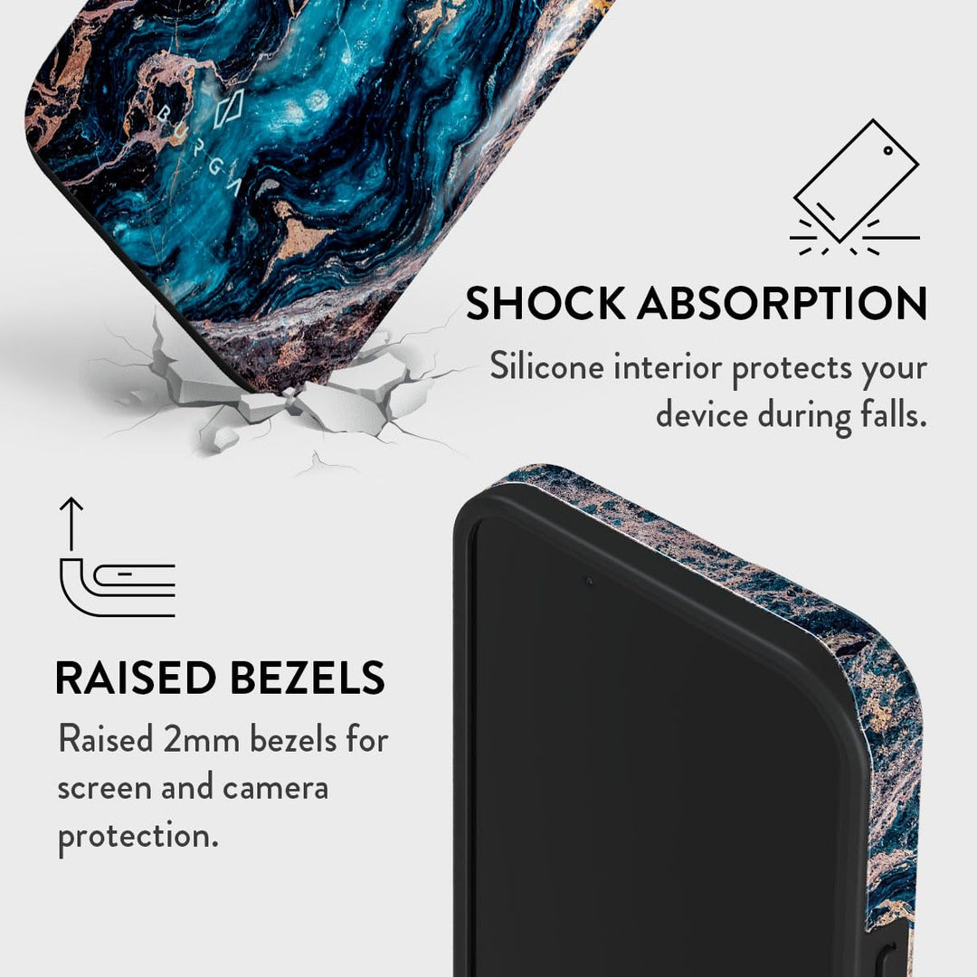 Turquoise Marble Hybrid Phone Case - DOKUTRONIX