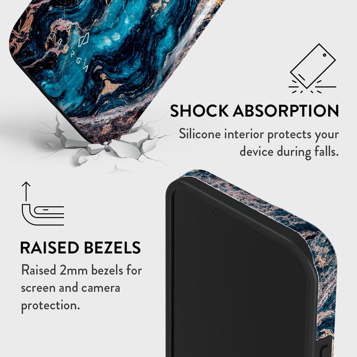 Turquoise Marble Hybrid Phone Case - DOKUTRONIX