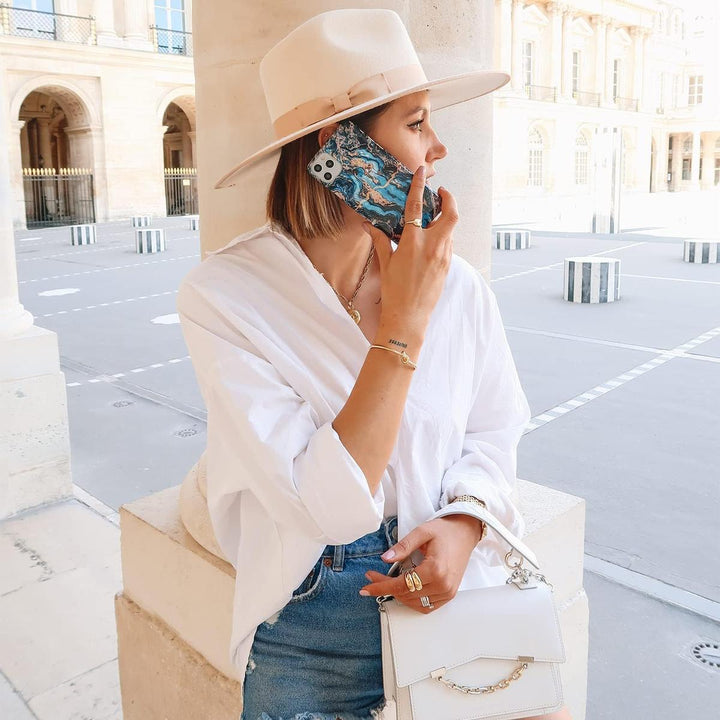 Turquoise Marble Hybrid Phone Case - DOKUTRONIX