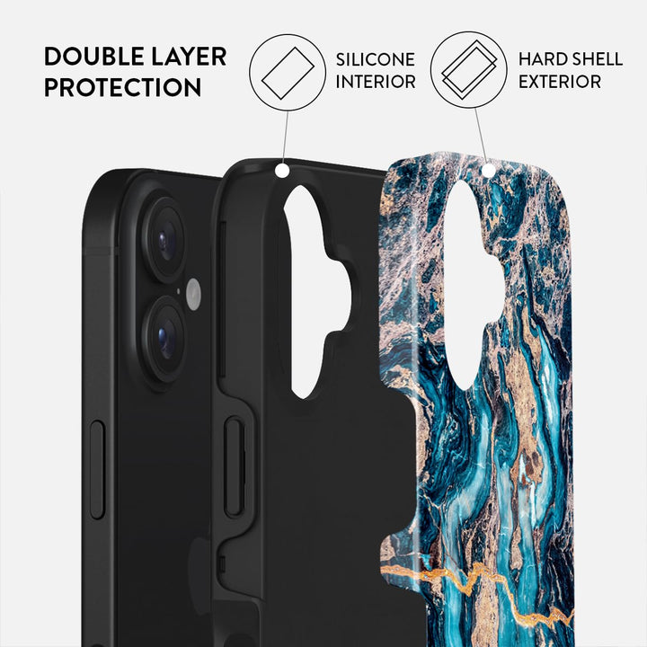 Turquoise Marble Hybrid Phone Case - DOKUTRONIX