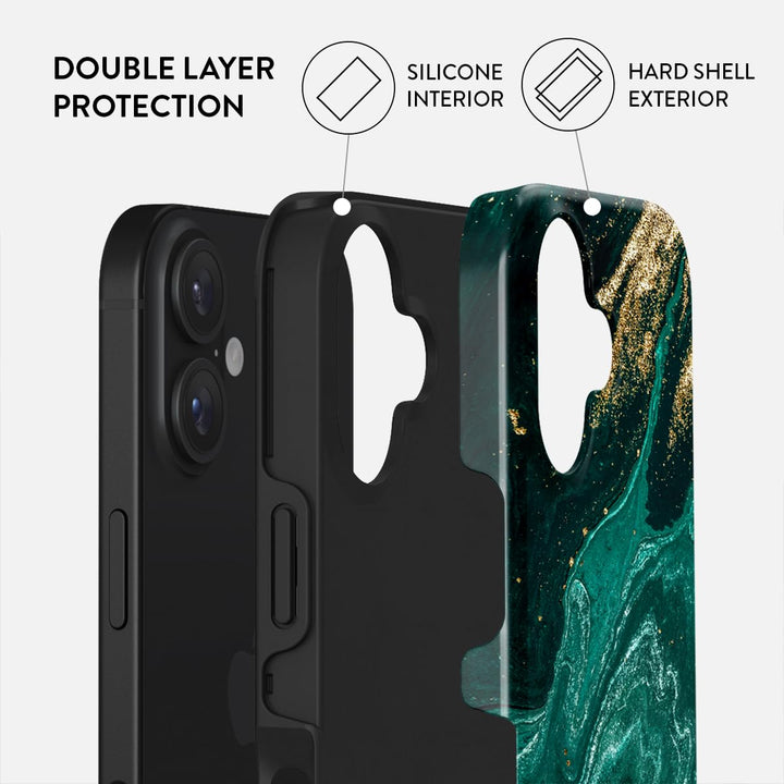 Turquoise Marble Hybrid Phone Case - DOKUTRONIX