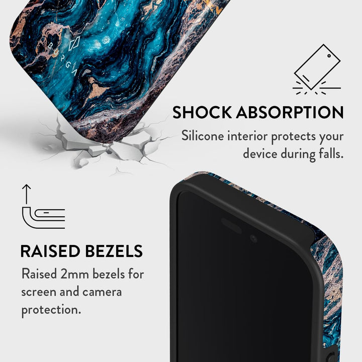 Turquoise Marble Hybrid Phone Case - DOKUTRONIX