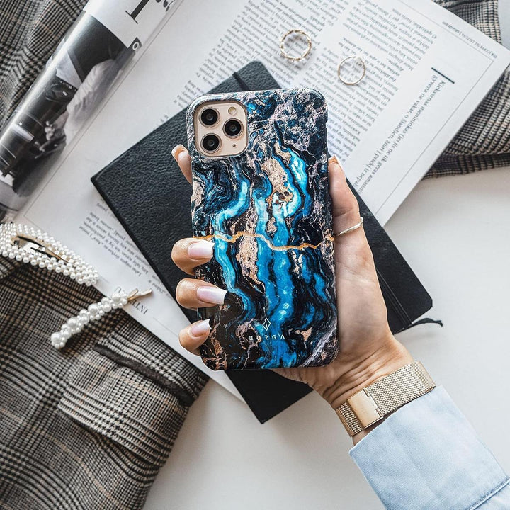 Turquoise Marble Hybrid Phone Case - DOKUTRONIX