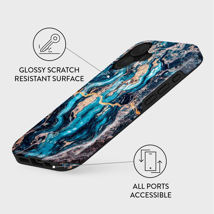 Turquoise Marble Hybrid Phone Case - DOKUTRONIX