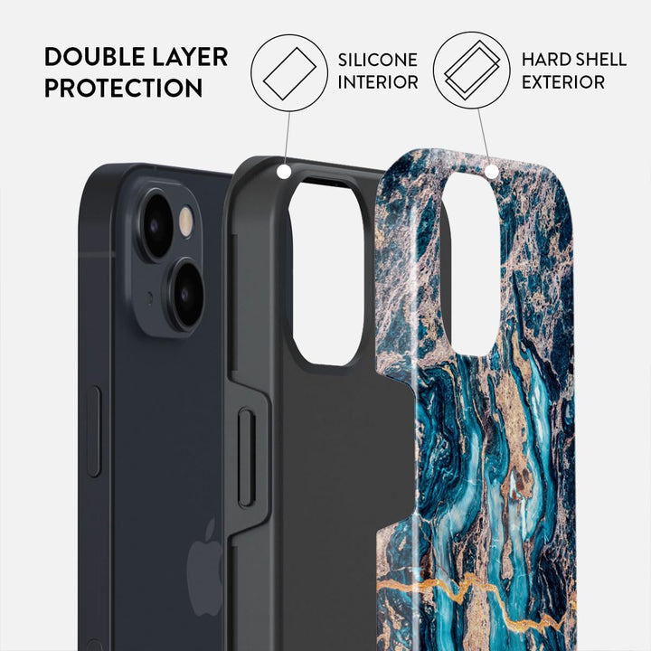 Turquoise Marble Hybrid Phone Case - DOKUTRONIX