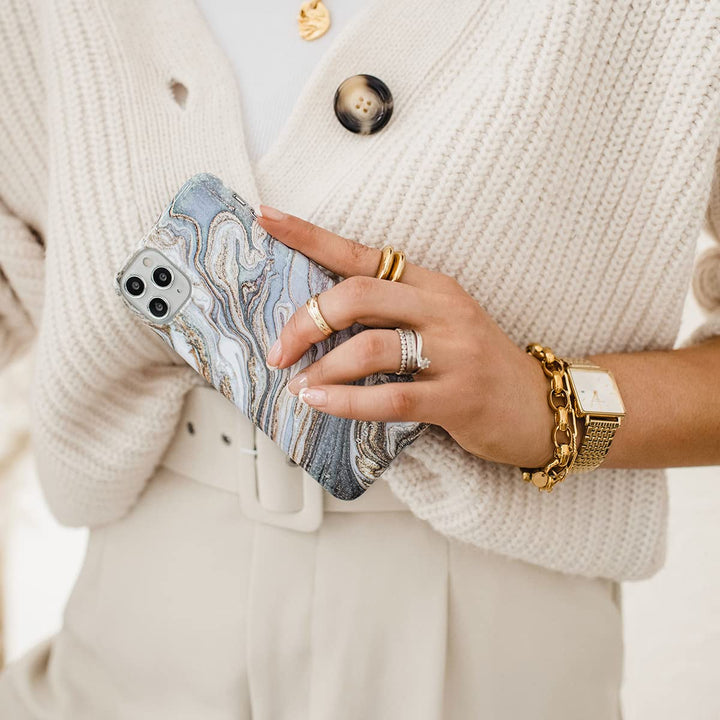 Turquoise Marble Hybrid Phone Case - DOKUTRONIX