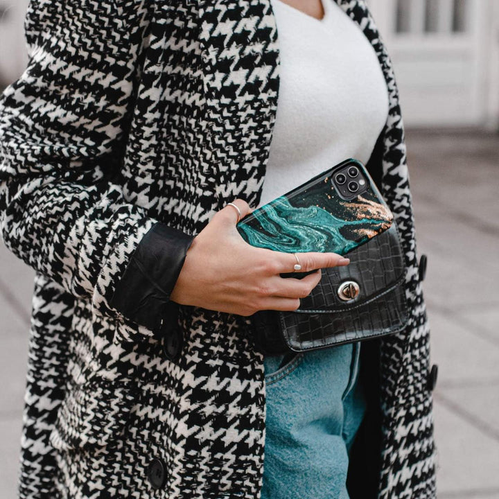 Turquoise Marble Hybrid Phone Case - DOKUTRONIX