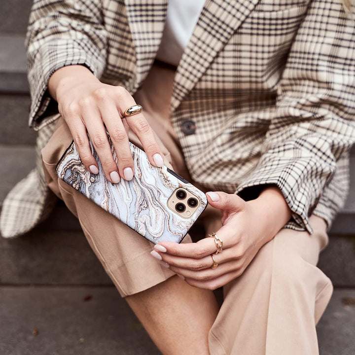 Turquoise Marble Hybrid Phone Case - DOKUTRONIX