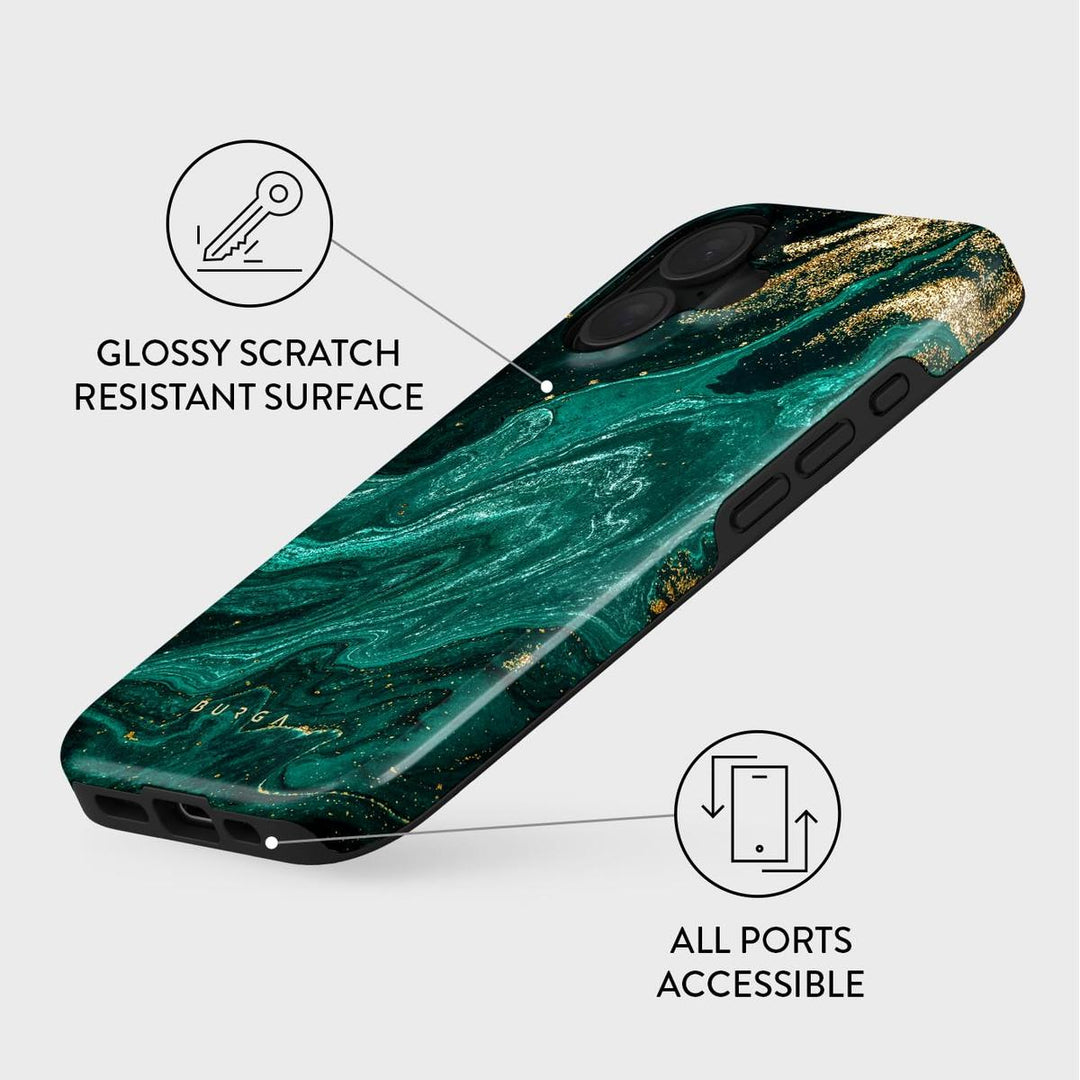 Turquoise Marble Hybrid Phone Case - DOKUTRONIX