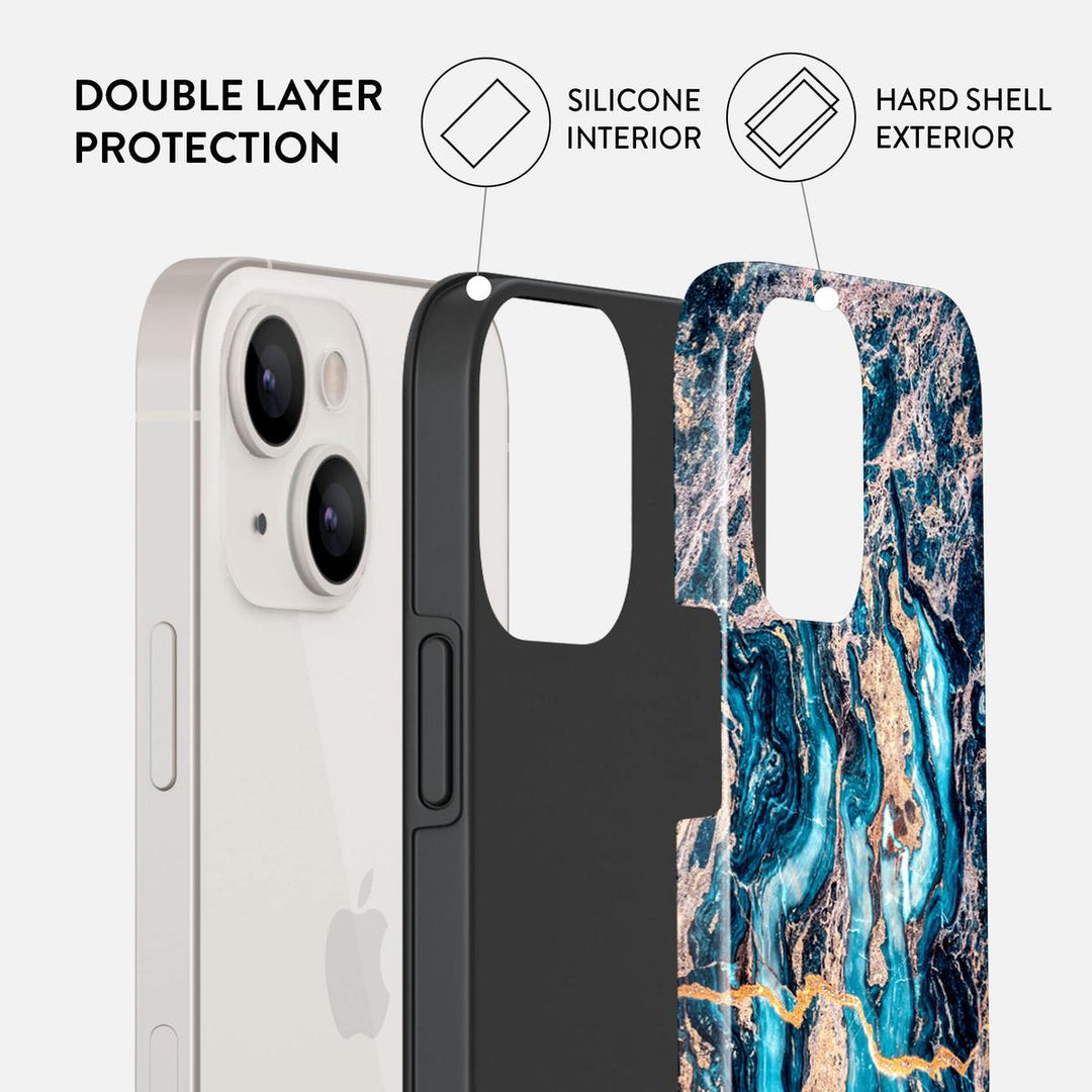 Turquoise Marble Hybrid Phone Case - DOKUTRONIX