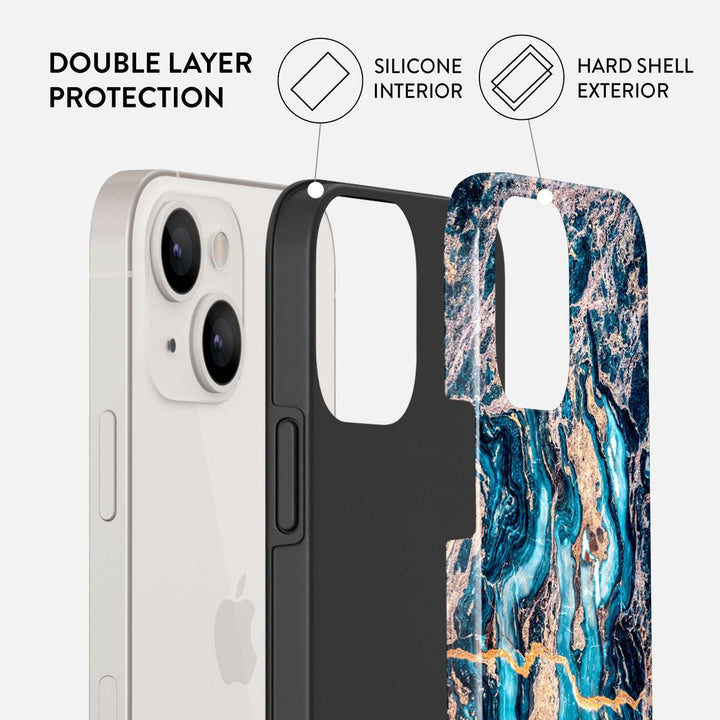 Turquoise Marble Hybrid Phone Case - DOKUTRONIX