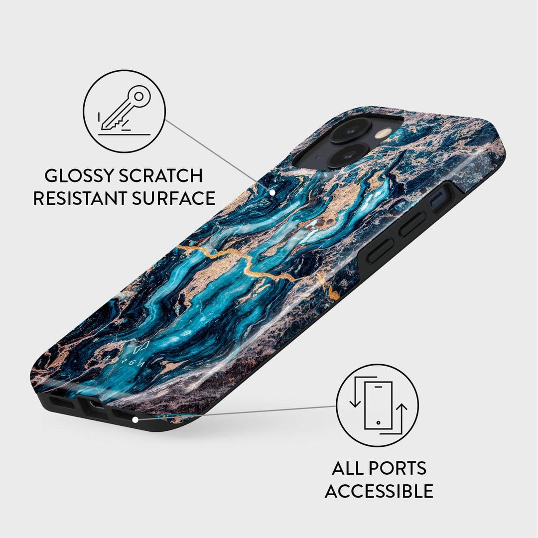Turquoise Marble Hybrid Phone Case - DOKUTRONIX