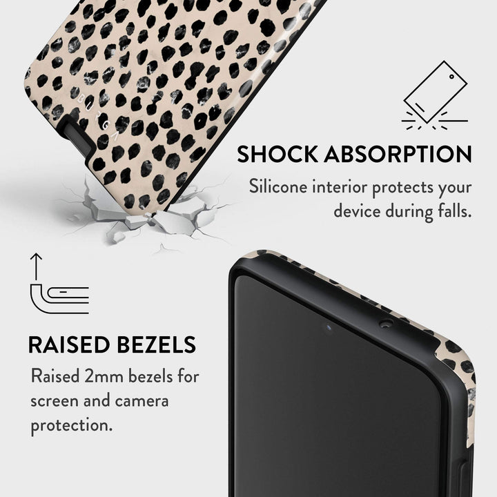 Galaxy S20 Plus Hybrid Case - Polka Dots Latte - DOKUTRONIX