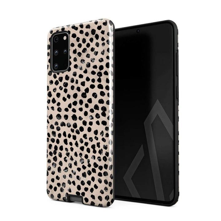 Galaxy S20 Plus Hybrid Case - Polka Dots Latte - DOKUTRONIX
