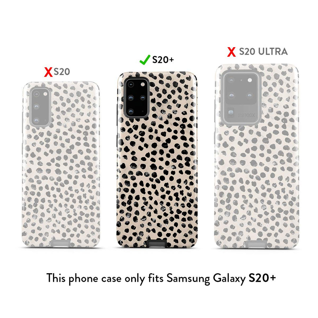 Galaxy S20 Plus Hybrid Case - Polka Dots Latte - DOKUTRONIX