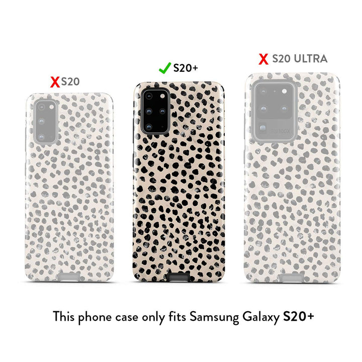Galaxy S20 Plus Hybrid Case - Polka Dots Latte - DOKUTRONIX