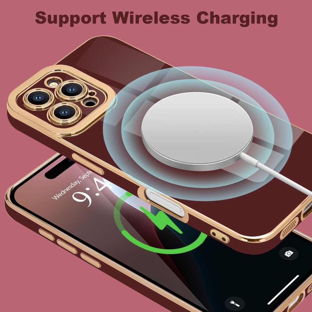 Burgundy Luxe Guard: iPhone 16 Pro Max Case - DOKUTRONIX