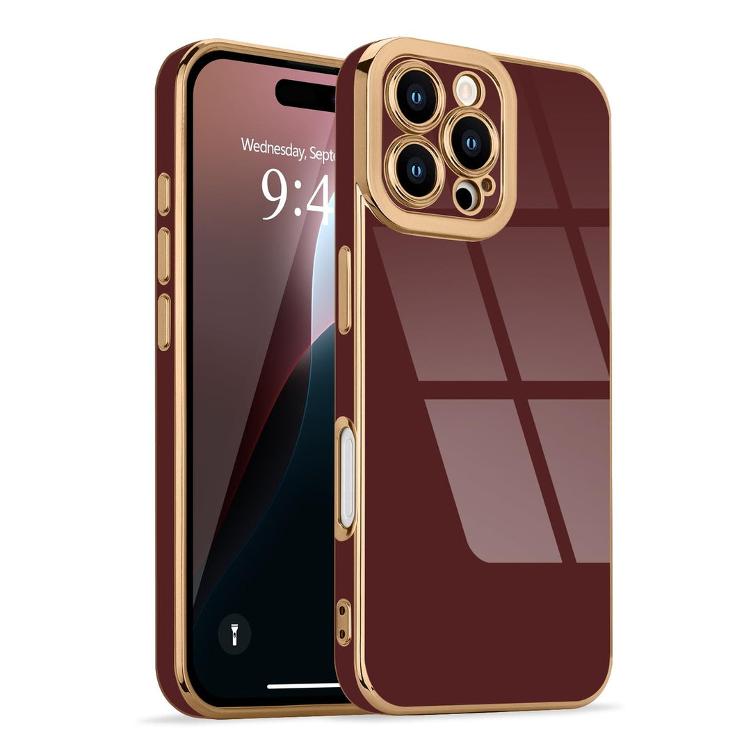 Burgundy Luxe Guard: iPhone 16 Pro Max Case - DOKUTRONIX