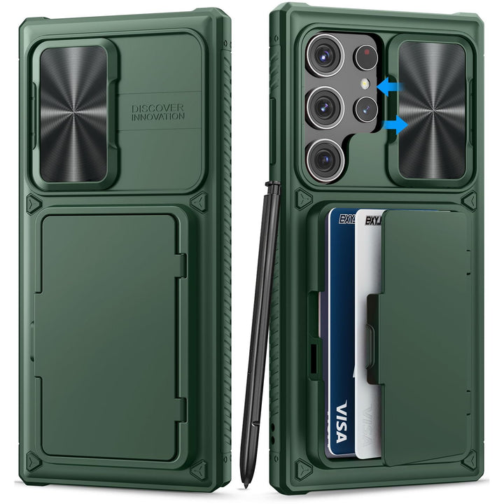 BXYJY Shield Wallet Case for Galaxy S23 Ultra Green - DOKUTRONIX